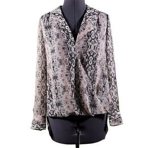 Bar III High-Low Printed Top Sz S